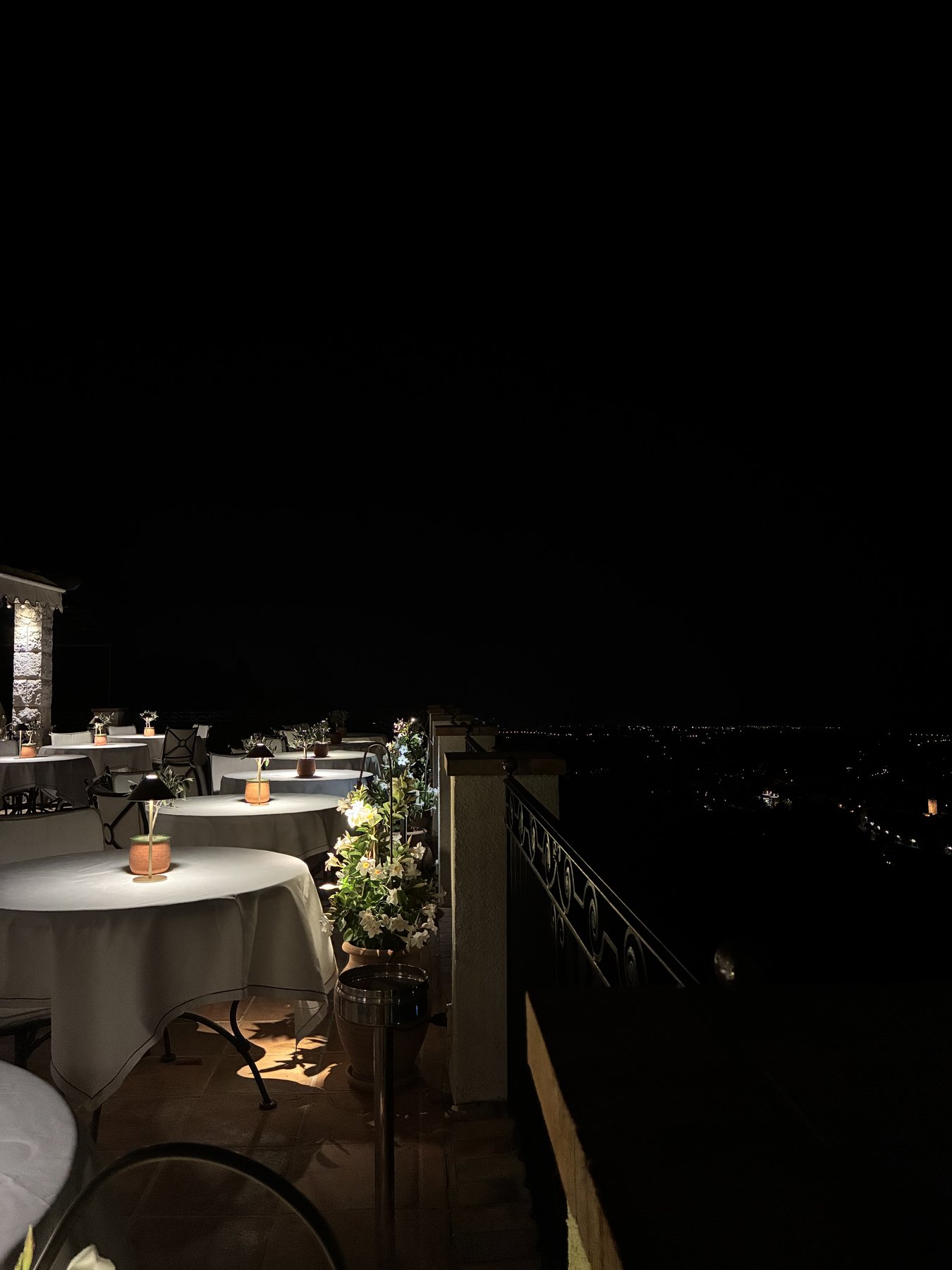 Dinner terrace at Château Saint-Martin