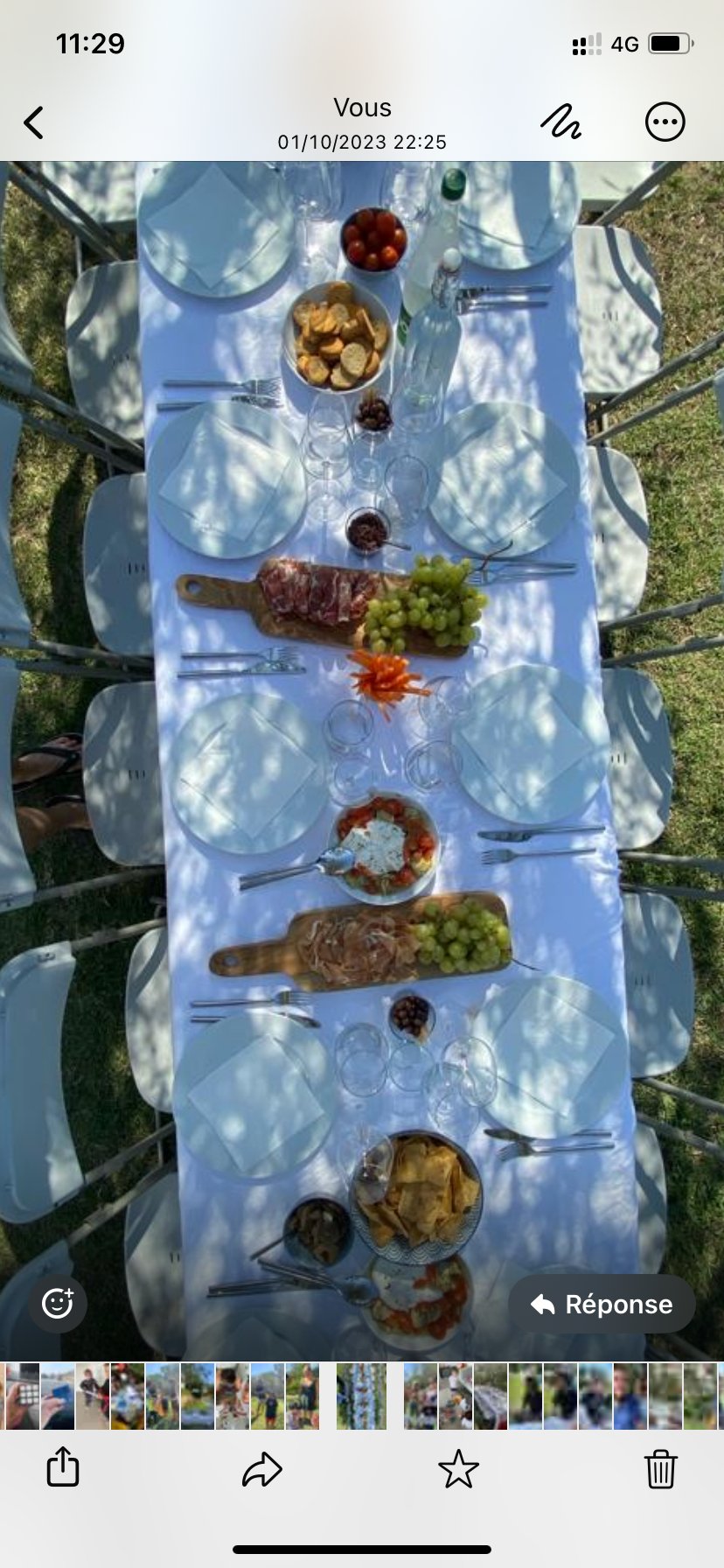 Long table, in the shade