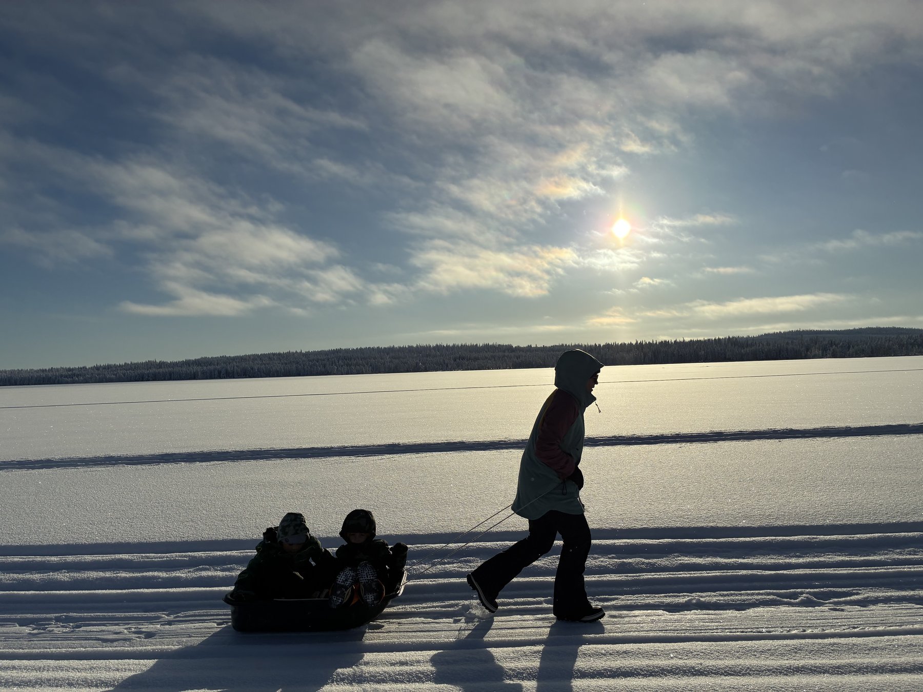 Sled, heading home
