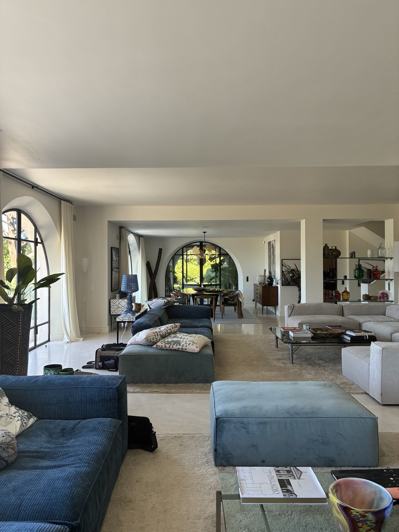 The living room, under the arches
