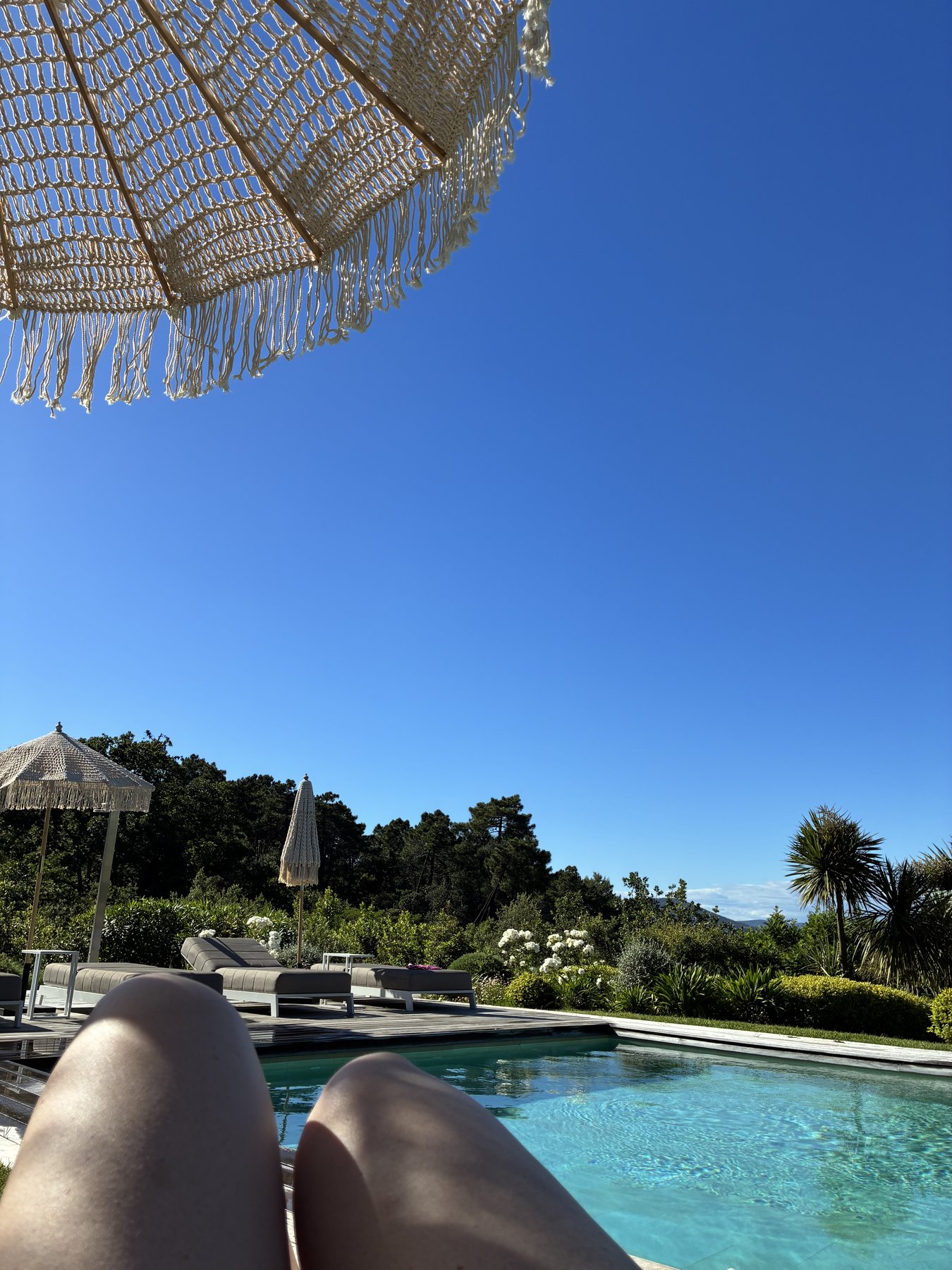Noon, at the pool's edge