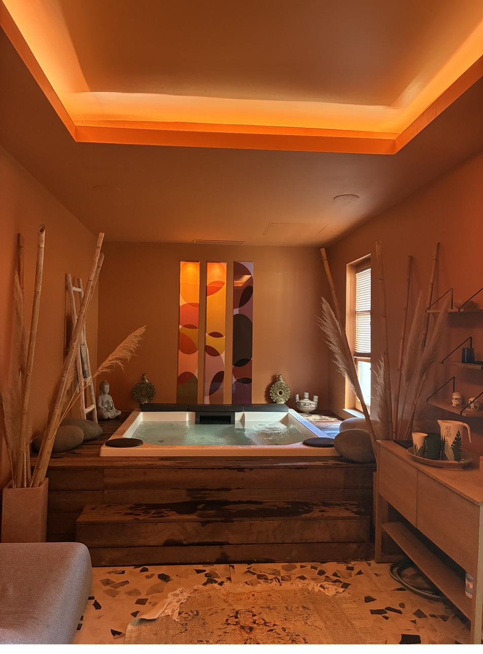 The spa, warm light