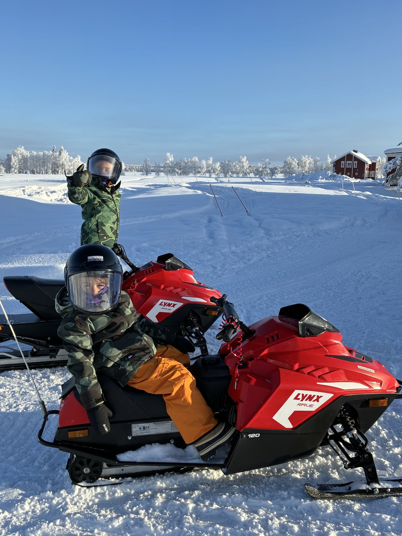 First snowmobile laps