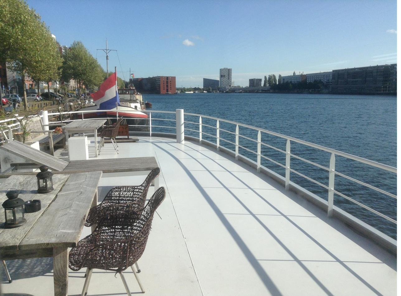 On deck, in the sun