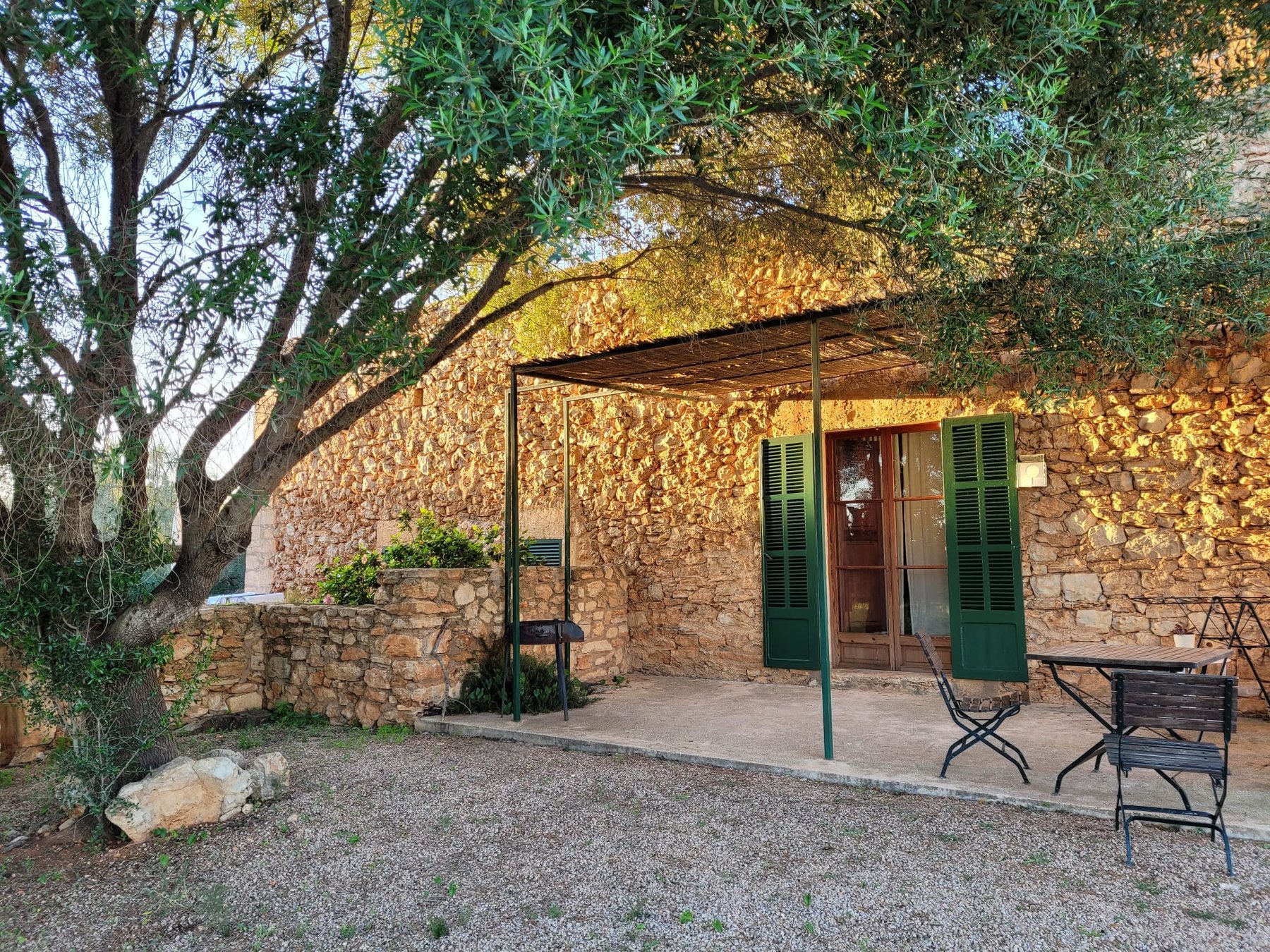 Agriturismo stone house in Mallorca at golden hour